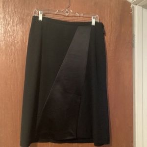 Black satin Aline skirt size 6 with slit in front